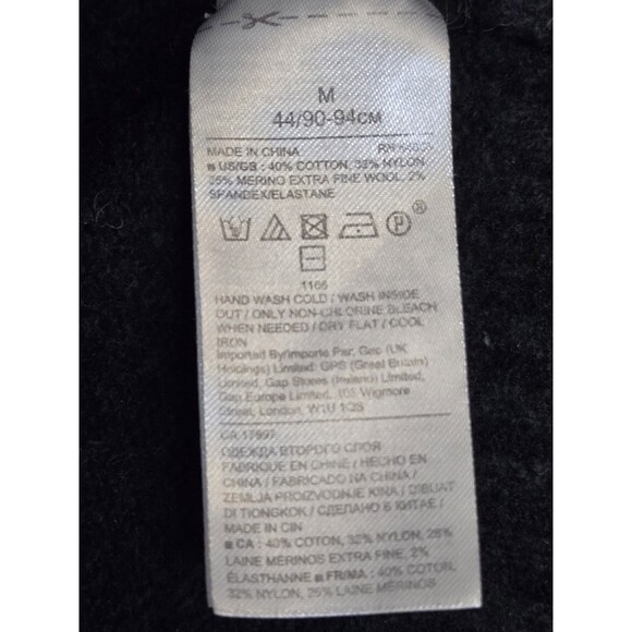 Banana Republic Cardigan Womens M Sweater Black Merino Wool Knit Oversized Warm - Picture 8 of 9